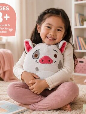 Disney Squishmallows Pua Pig Plush 8" Soft Stuffed Animal Toy